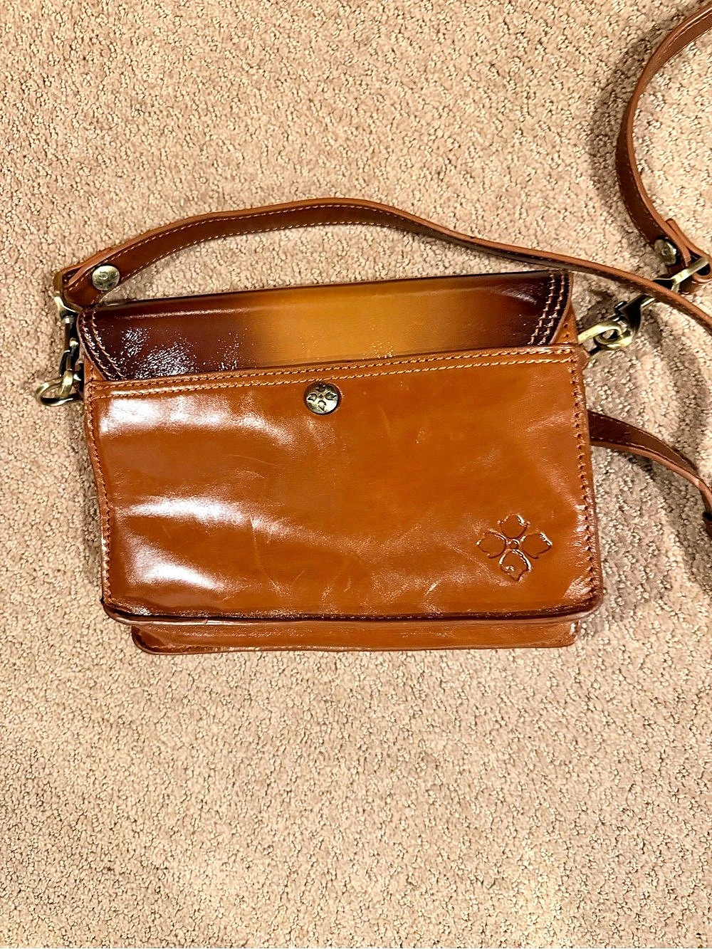 Patricia Nash Brown Leather Crossbody Bag